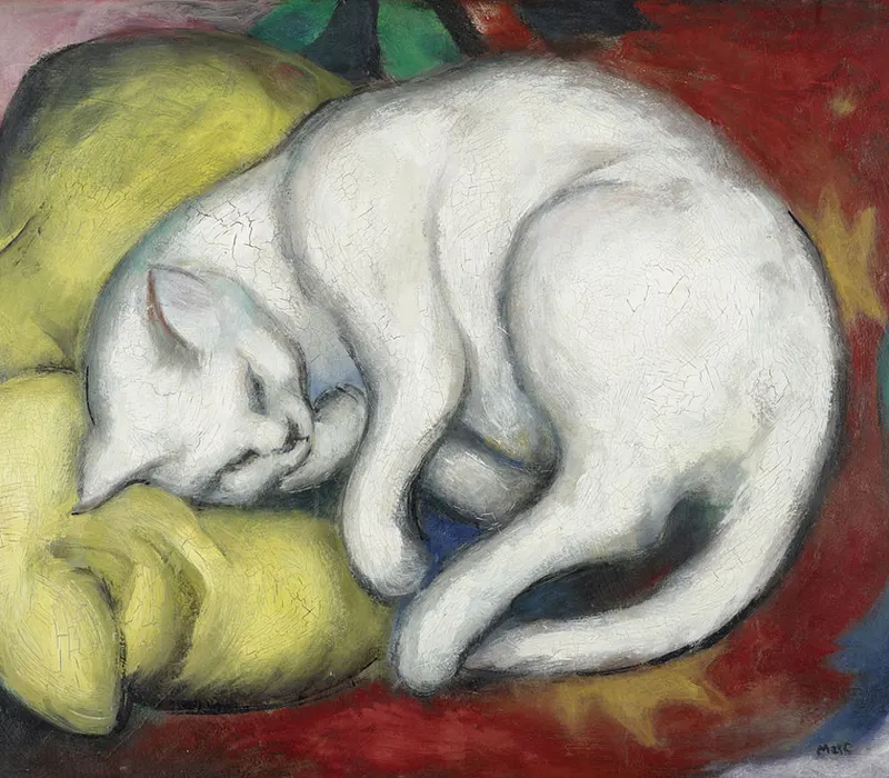 Cat on a Yellow Cushion, Franz Marc