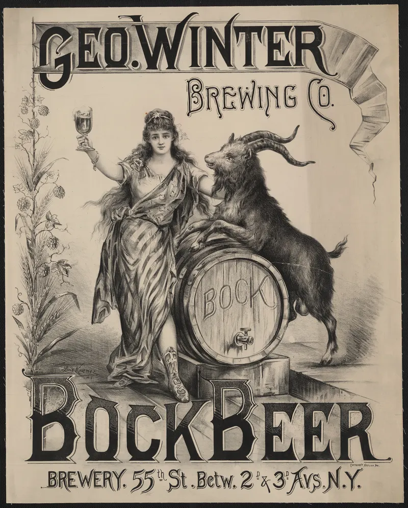 Geo. Winter Brewing Co. Bock Beer, New York, 1900, Louis Kraemer, N.Y. (lithographer)