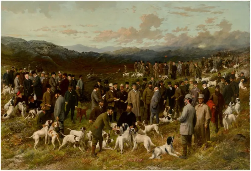 A Field Trial Meeting at Bala, North Wales, George Earl