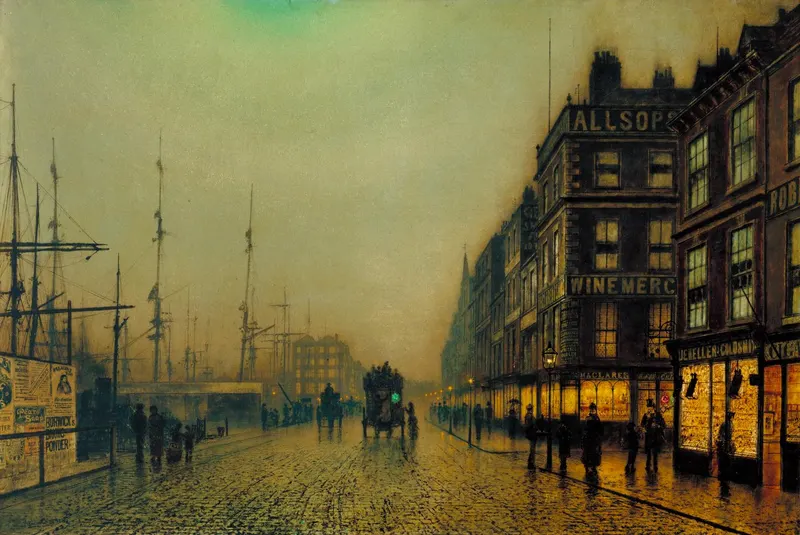 Liverpool Quay by Moonlight, John Atkinson Grimshaw (1836 to 1893)