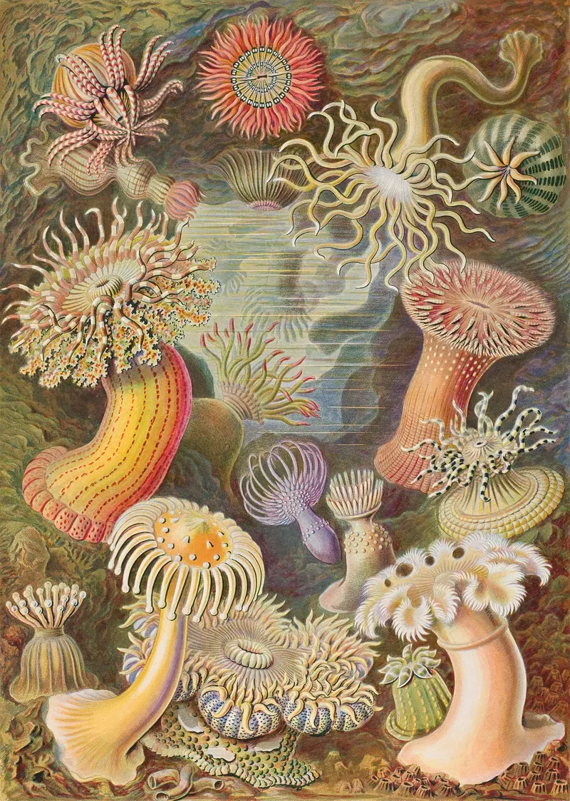 Sea Anemones, Ernst Haeckel (1834 to 1919)