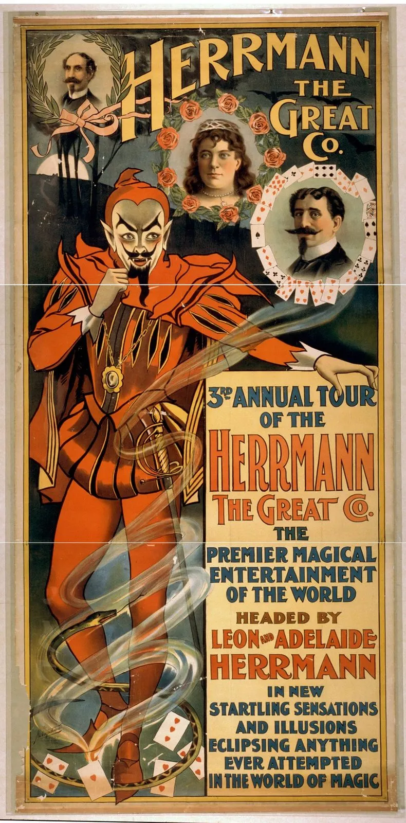 Herrmann the Great Co. — 3rd Annual Tour, Leon & Adelaide, Strobridge Litho. Co., Cincinnati