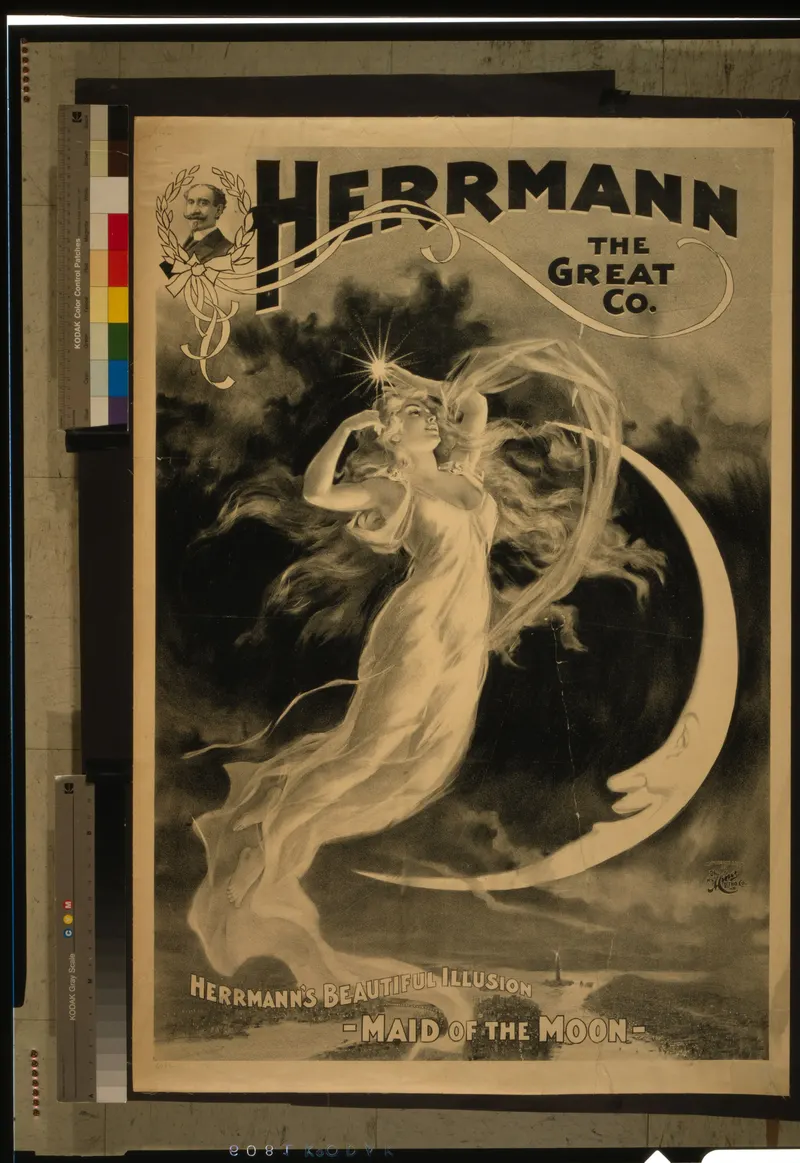 Herrmann the Great Co. — Black & White Broadside, Strobridge Litho. Co., Cincinnati