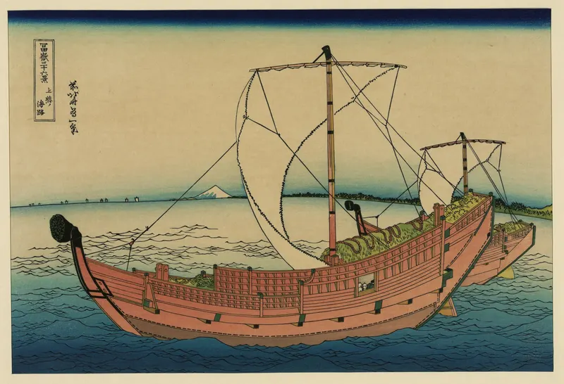 The Kazusa Sea Route, Katsushika Hokusai