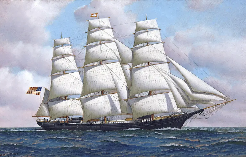 The American Clipper Ship Flying Cloud at Sea Under Full Sail, Antonio Jacobsen