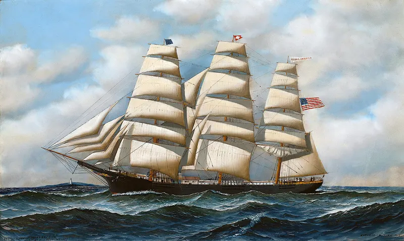The Ship Young America at Sea, Antonio Jacobsen