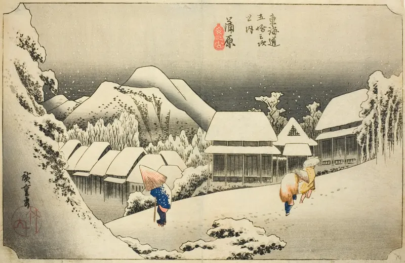 Kambara: Night Snow, Utagawa Hiroshige
