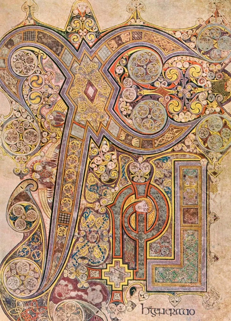 The Chi Rho Monogram, Unknown Insular scribe-artists (traditionally associated with the community of Columba, Iona and Kells)