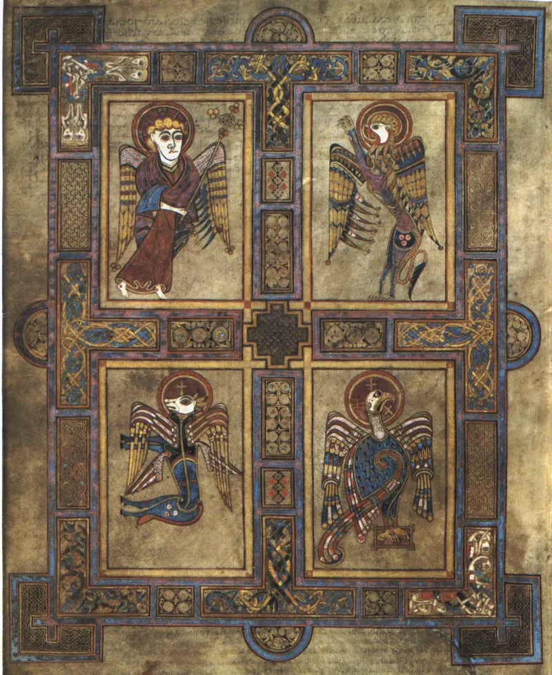 The Four Evangelist Symbols, Unknown Insular scribe-artists (traditionally associated with the community of Columba, Iona and Kells)