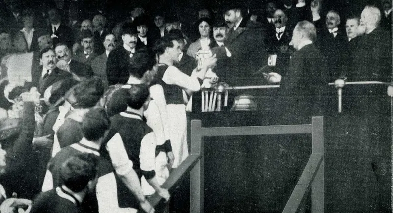 The King at the Final, 1914, press photograph