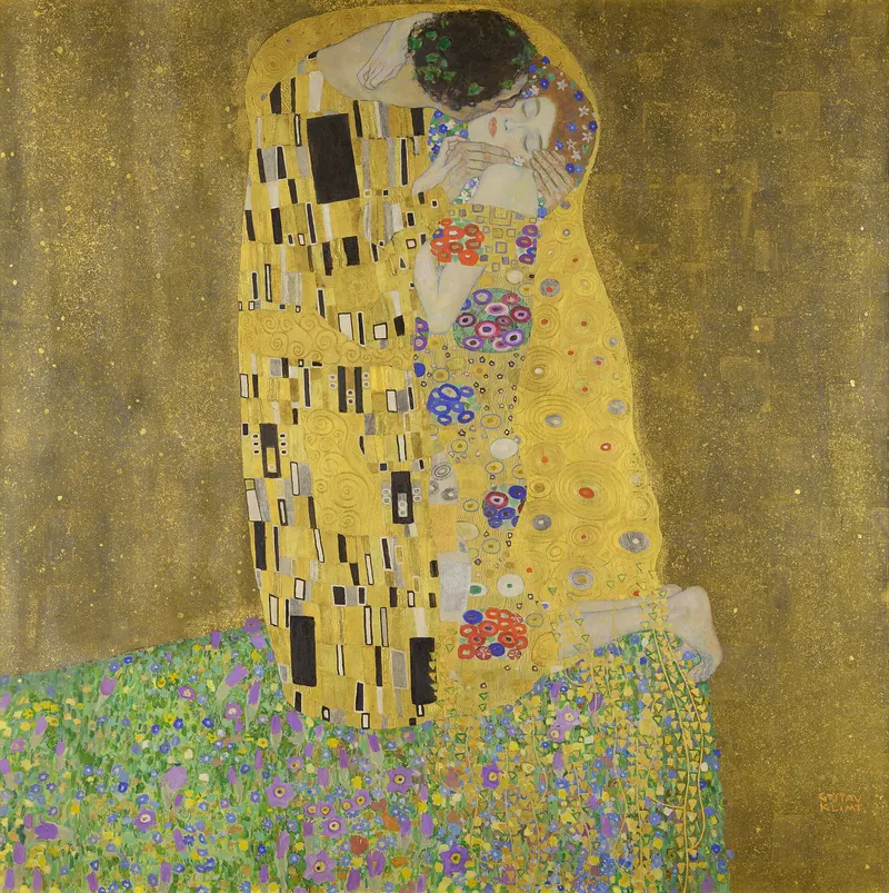 The Kiss, Gustav Klimt (1862 to 1918)