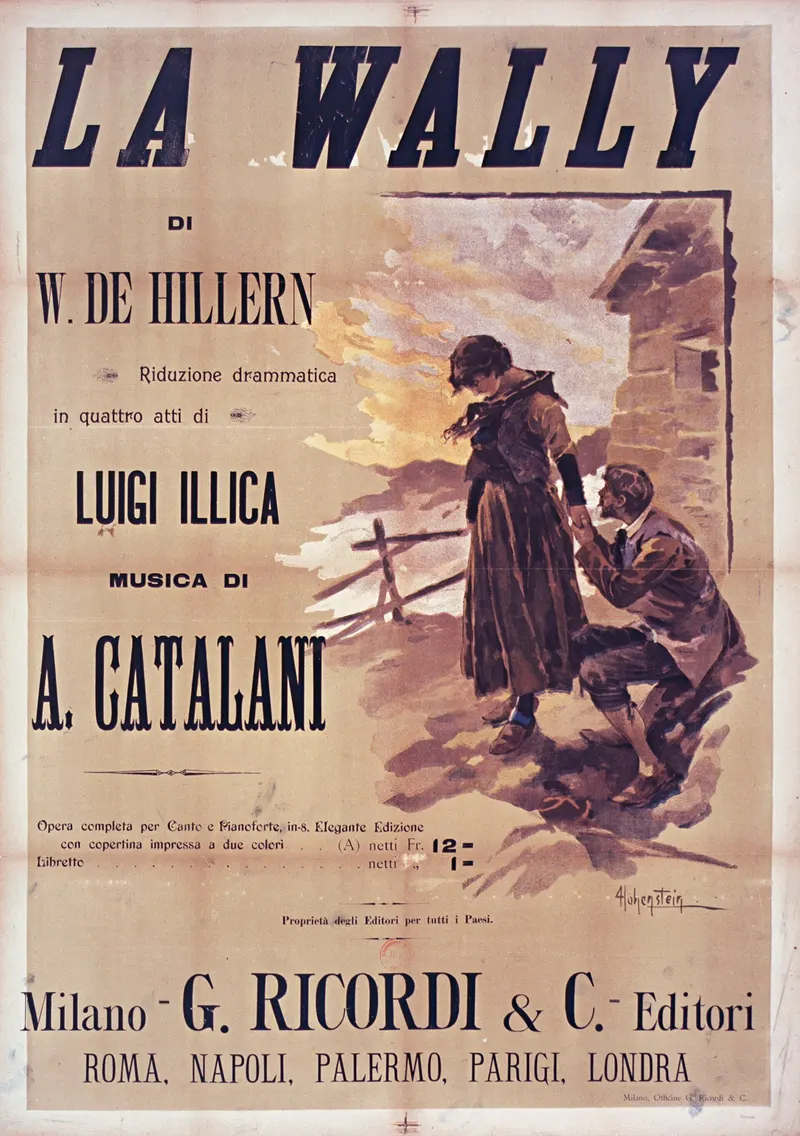 La Wally — Adolfo Hohenstein, c.1895, Adolfo Hohenstein