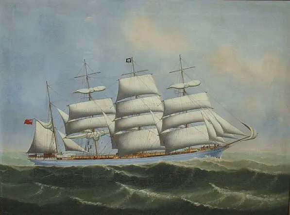 The Four-Masted Barque Dowan Hill in the Indian Ocean, Lai Fong of Calcutta