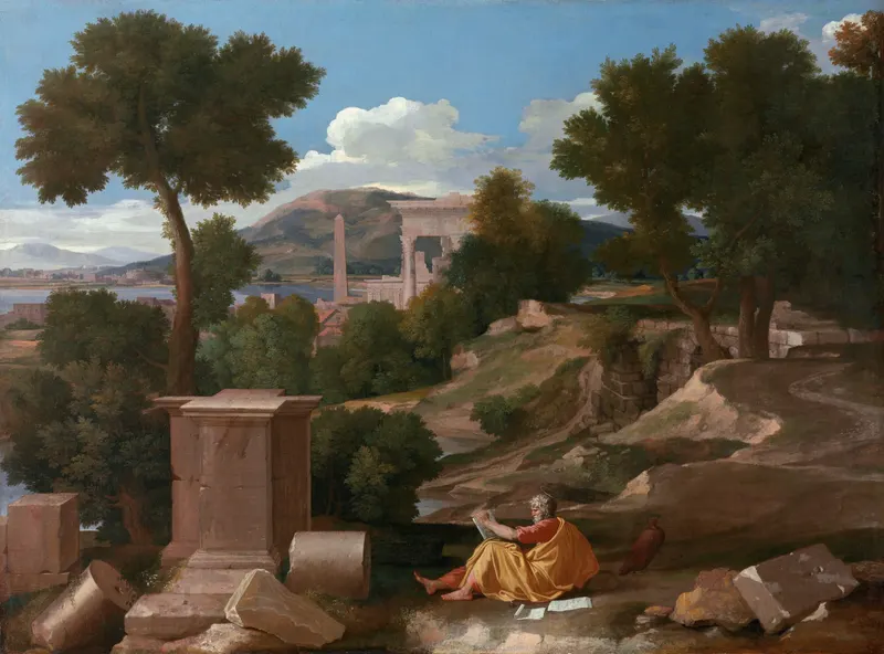 Landscape with Saint John on Patmos, Nicolas Poussin (1594 to 1665)