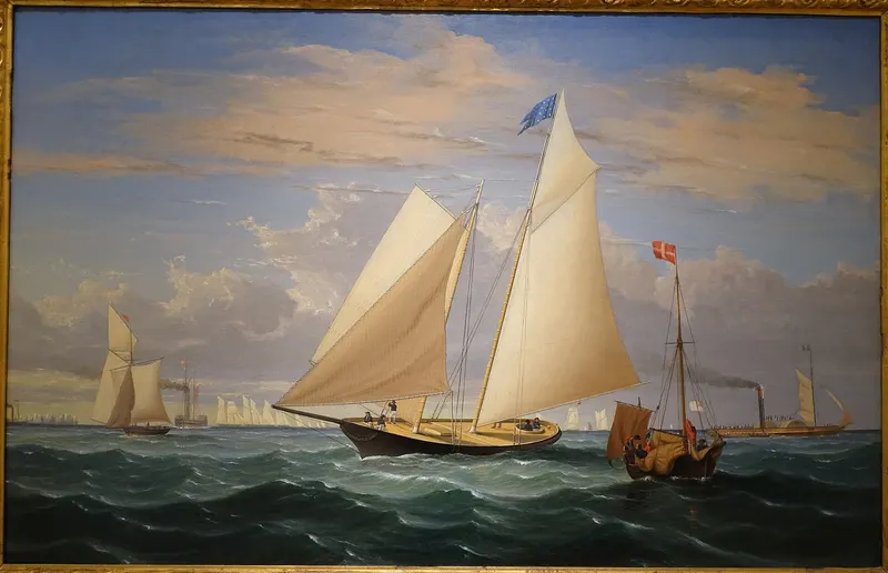 The Yacht America Winning the International Race, Fitz Henry Lane