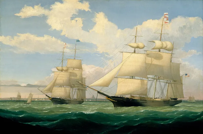 The Ships 'Winged Arrow' and 'Southern Cross' in Boston Harbor, Fitz Henry Lane