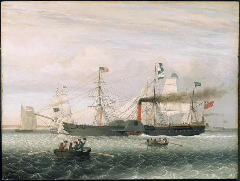 The Britannia Entering Boston Harbor, Fitz Henry Lane