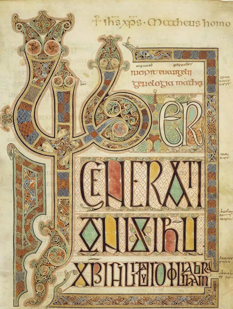 Incipit to Matthew, Traditionally attributed to Eadfrith, Bishop of Lindisfarne