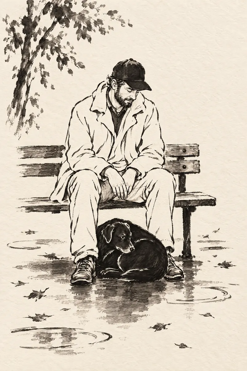 Man With Dog, Painted Agency