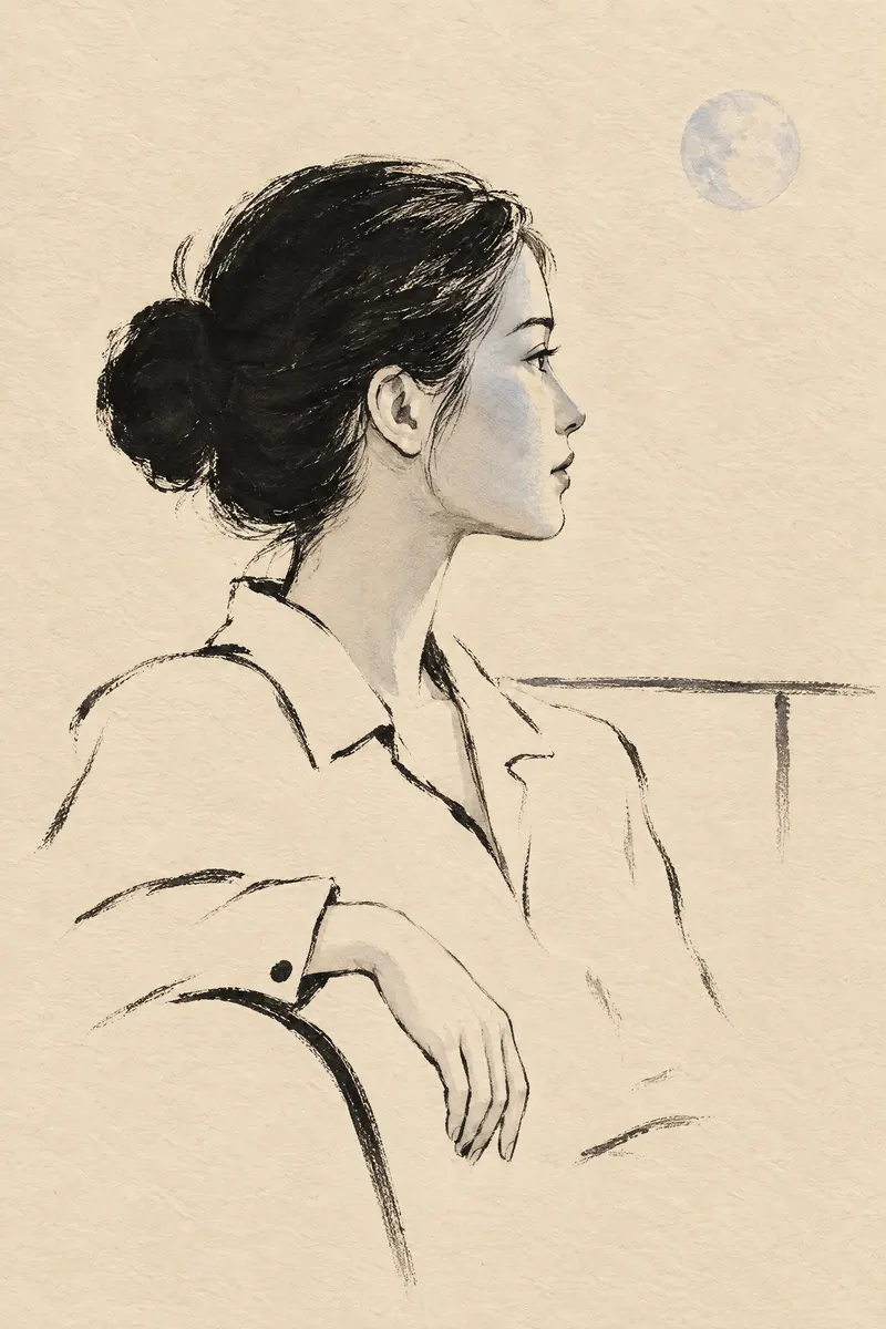 Profile With Bun, Painted Agency