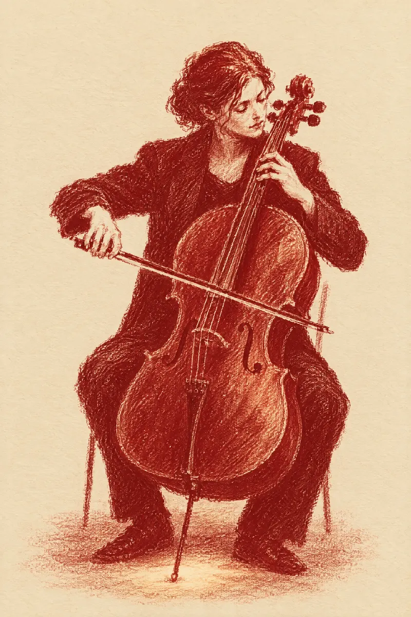 Seated Cellist, Painted Agency