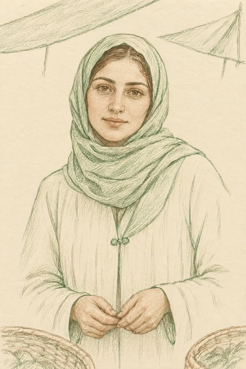 Woman In Headscarf, Painted Agency