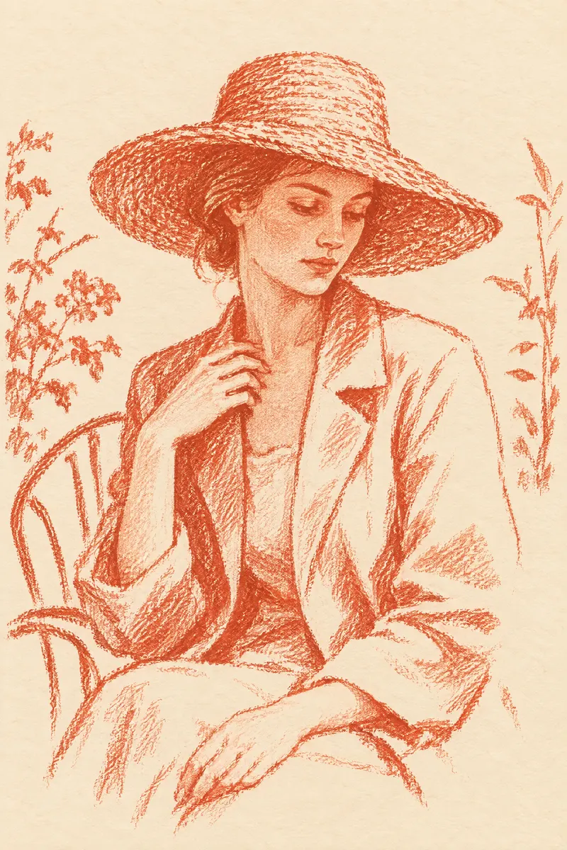 Woman In Straw Hat, Painted Agency