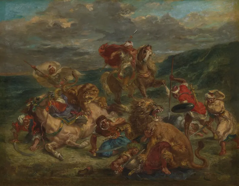Lion Hunt, Eugène Delacroix (1798 to 1863)