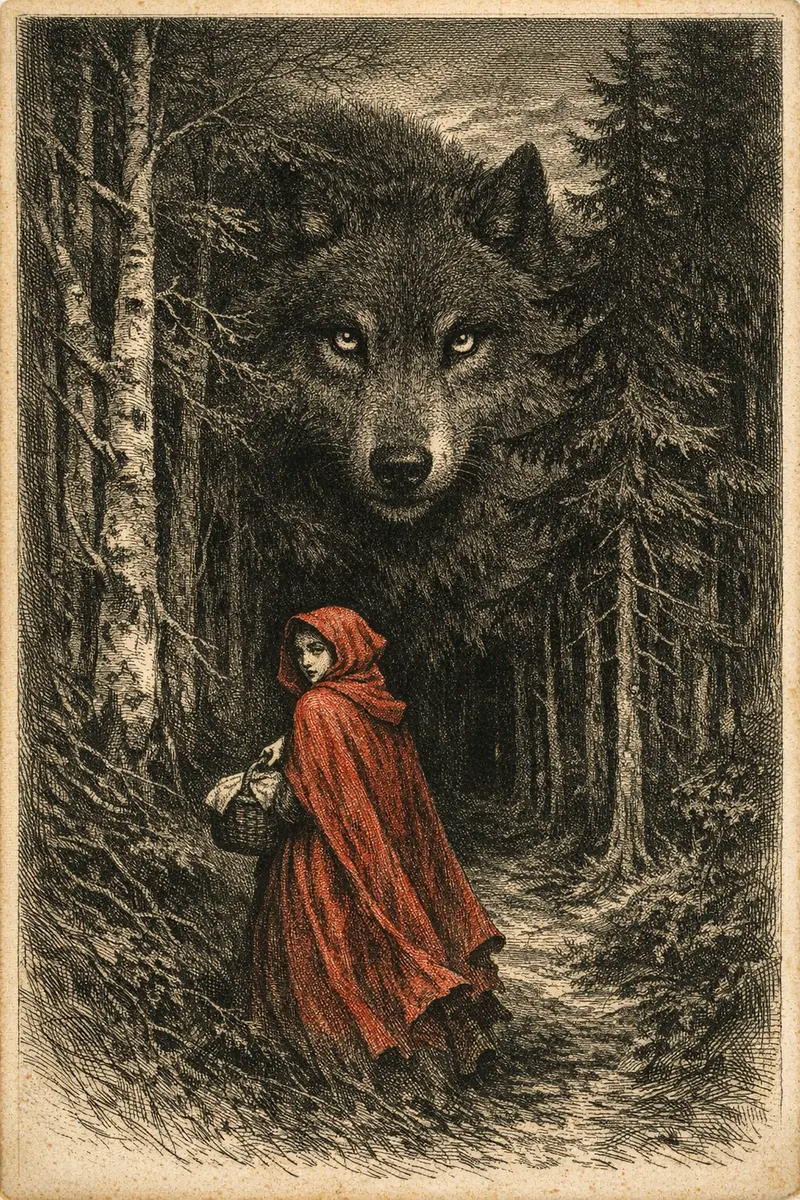Little Red Riding Hood, Doré Engraving, Nightfables