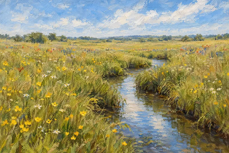 Buttercups Along The Stream, Painted Agency