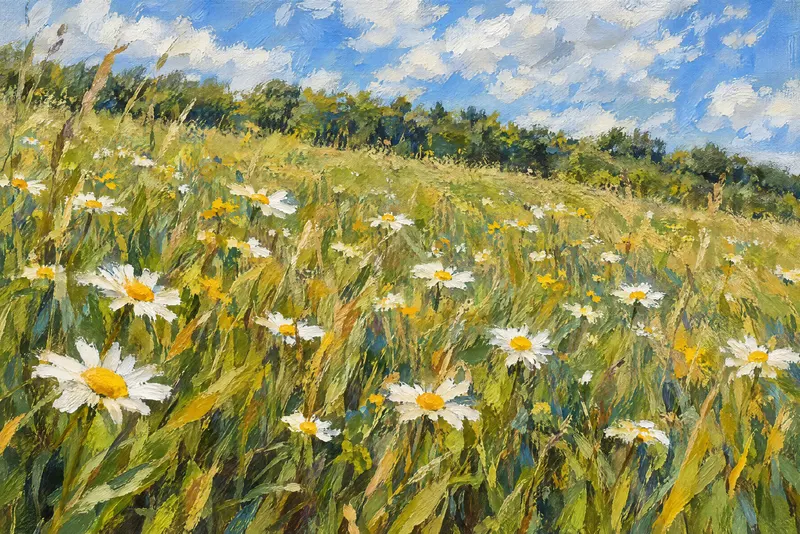 Daisies On The Slope, Painted Agency