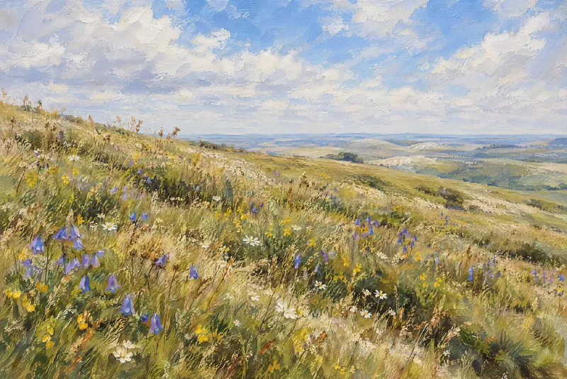 Harebells On Downland, Painted Agency