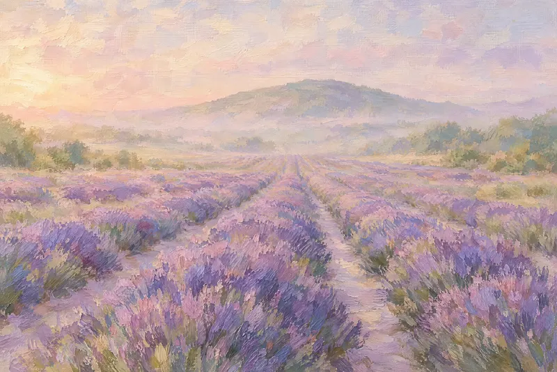 Lavender Toward The Hill, Painted Agency