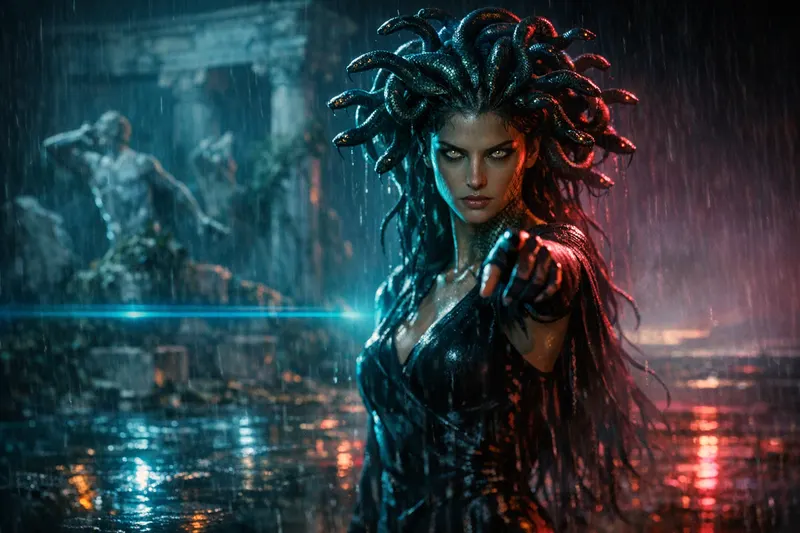 Medusa, Neon Noir, Nightfables