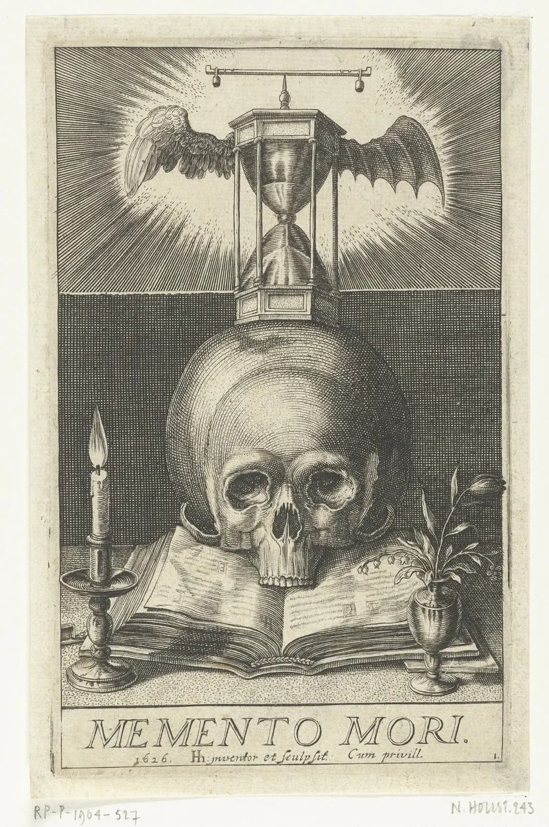 The Hourglass and the Skull, Engraver unknown