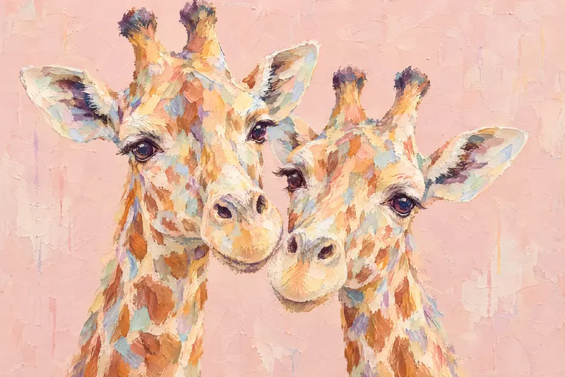 Giraffes On Blush, Painted Agency