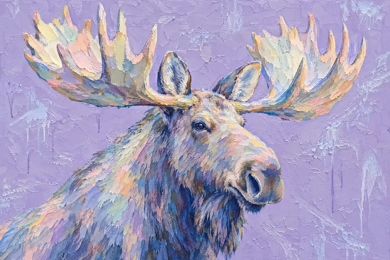 Moose On Lilac, Painted Agency
