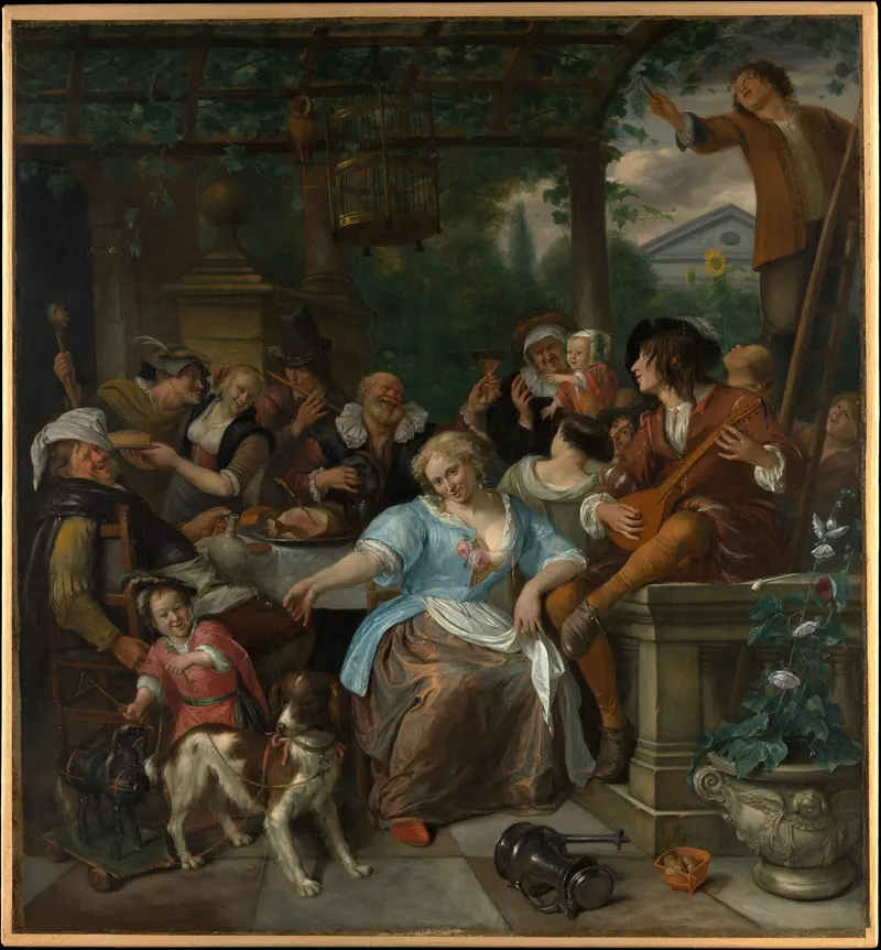 Merry Company on a Terrace, Jan Steen (1626 to 1679)