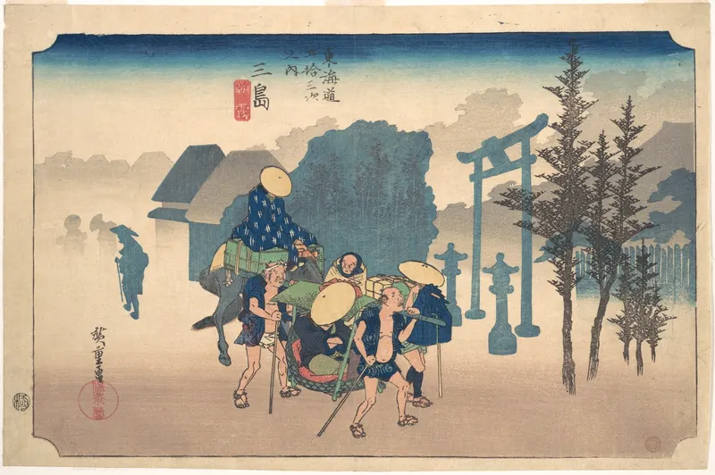 Mishima: Morning Mist, Utagawa Hiroshige