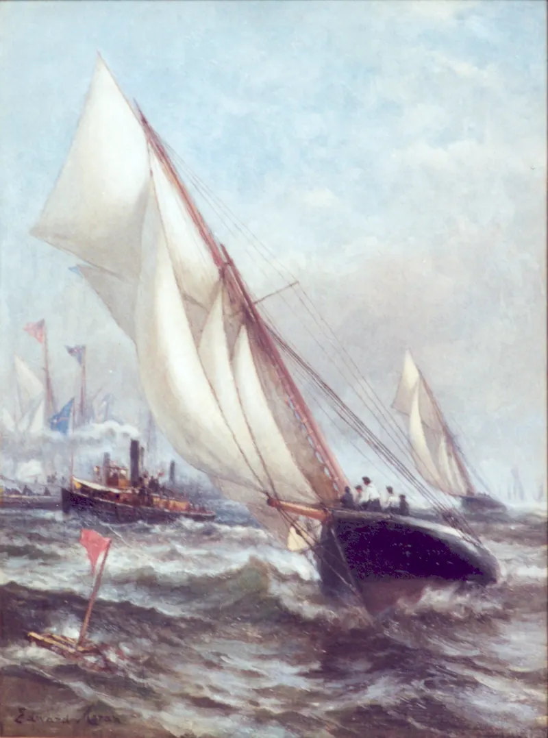 Puritan and Genesta, Edward Moran