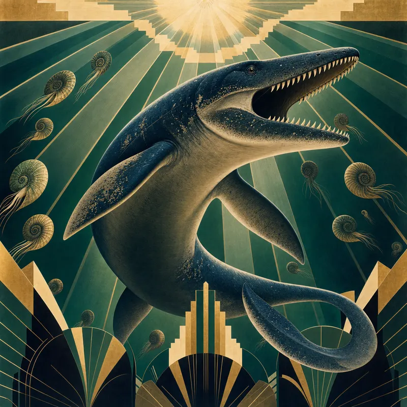 Mosasaurus hoffmannii, Art Deco, Thunder Lizards