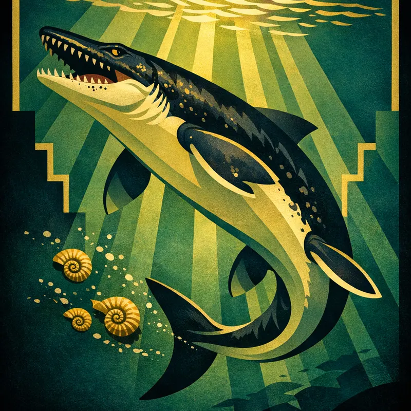 Mosasaurus hoffmannii, Art Deco, Thunder Lizards