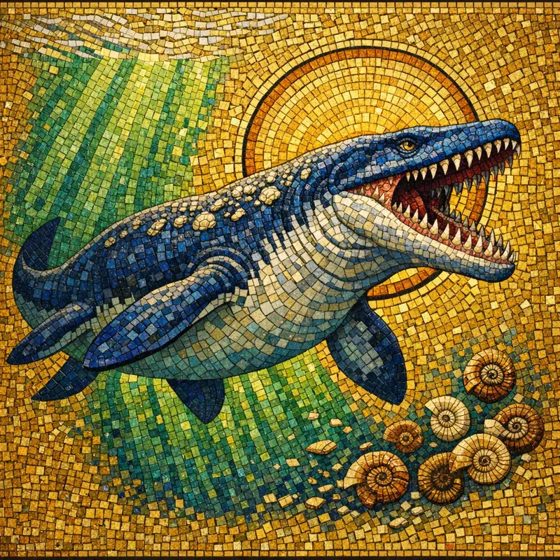 Mosasaurus hoffmannii, Byzantine Gold, Thunder Lizards