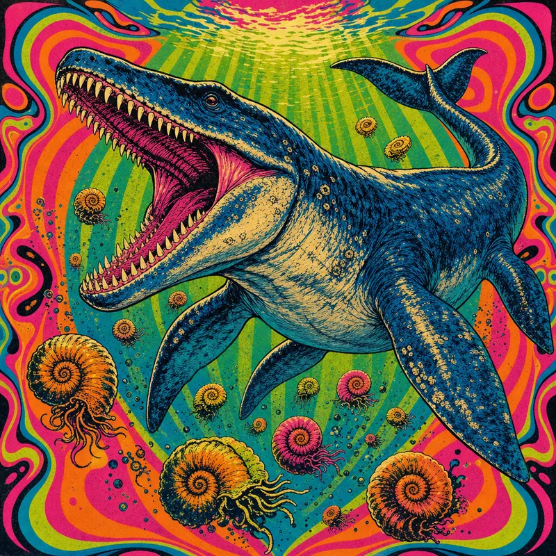 Mosasaurus hoffmannii, Neon Pop, Thunder Lizards