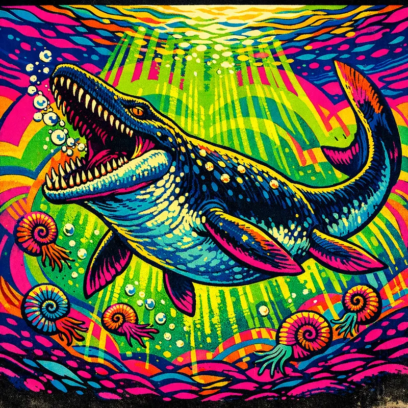 Mosasaurus hoffmannii, Neon Pop, Thunder Lizards