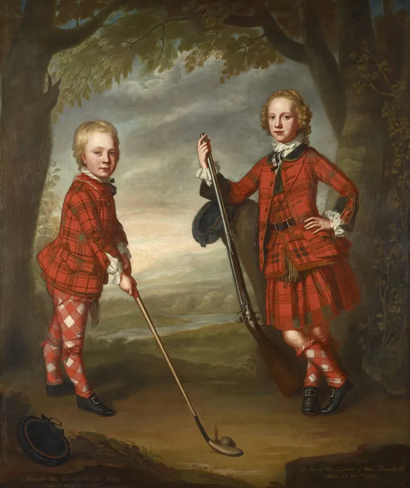 Sir James and Sir Alexander Macdonald, attributed to William Mosman, oil on canvas