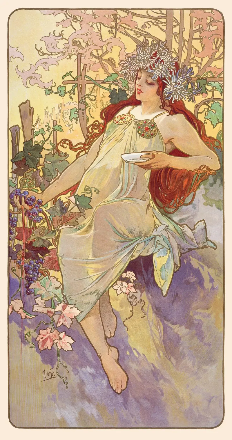 Autumn — from The Seasons, Alphonse Mucha (1860 to 1939)