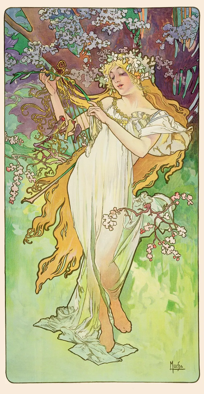Spring — from The Seasons, Alphonse Mucha (1860 to 1939)