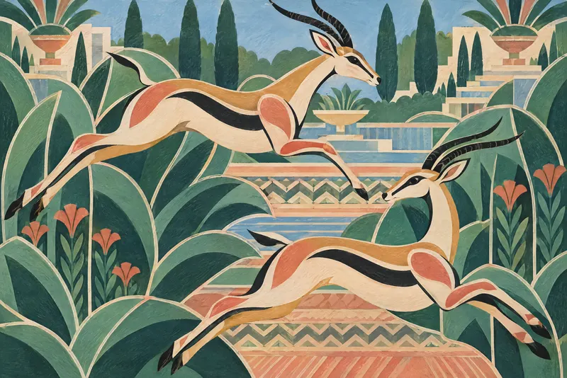 Leaping Gazelles, Painted Agency