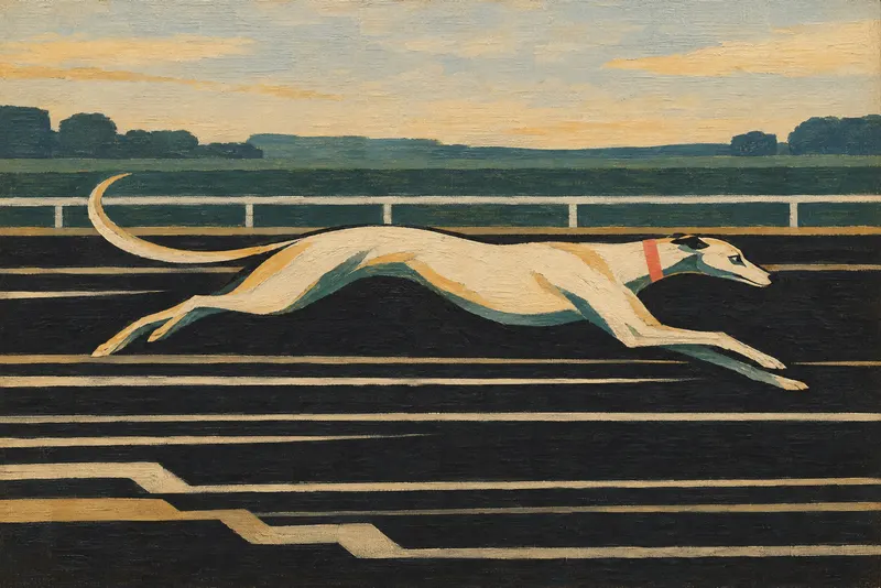 Racing Greyhound, Painted Agency